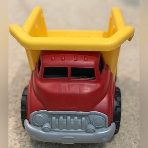 Sturdy Red and Yellow Toy Dump Truck